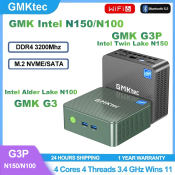 Gmk Intel G3 N150 G3 N100 DDR4 Ssd WiFi 6 BT5.2 Win11 Pro 2.5G Network Dual HD Display Office Computer Mini Gaming PC