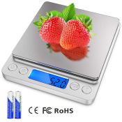 Digital Kitchen Food Scale with 2 Trays and Free Battery