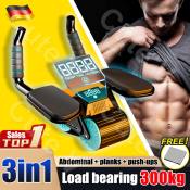 Rebound Abdominal Wheel with LCD Touch and Free Kneeling Pads