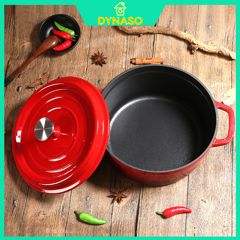 XXL Dutch Oven Pot, Cast Iron Saucepan, 7.6L Liter Pot, Roaster with Lid  Lifter, Lid with Feet, BBQ Outdoor Fire Kettle - AliExpress