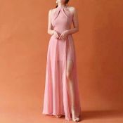 Halter Long Dresses for Women's Formal Prom Parties by Fanny Fashion Shop