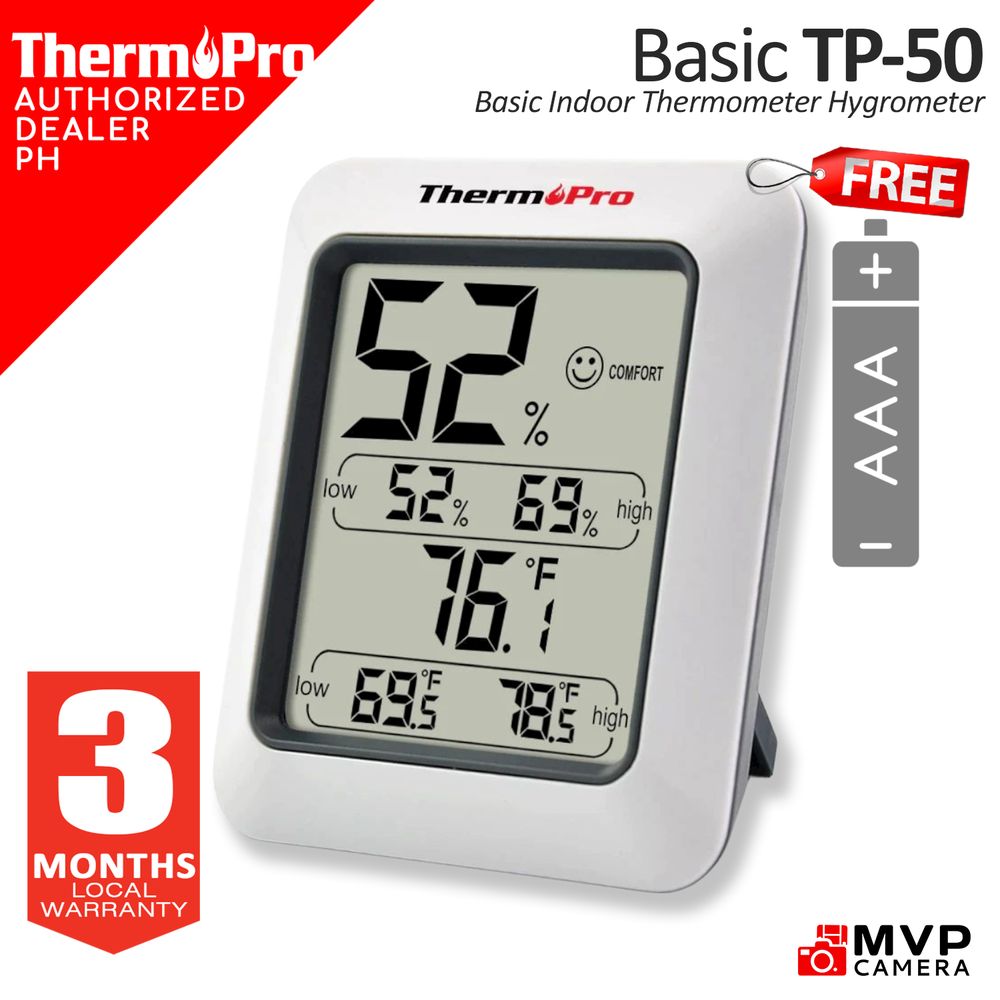 ThermoPro TP49BW Digital Hygrometer Indoor Thermometer Humidity Meter Room  Thermometer with Temperature and Humidity Monitor Mini Hygrometer  Thermometer 