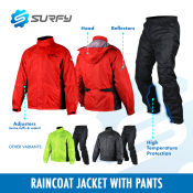 MotoCentric Raincoat Jacket with Pants Breathable