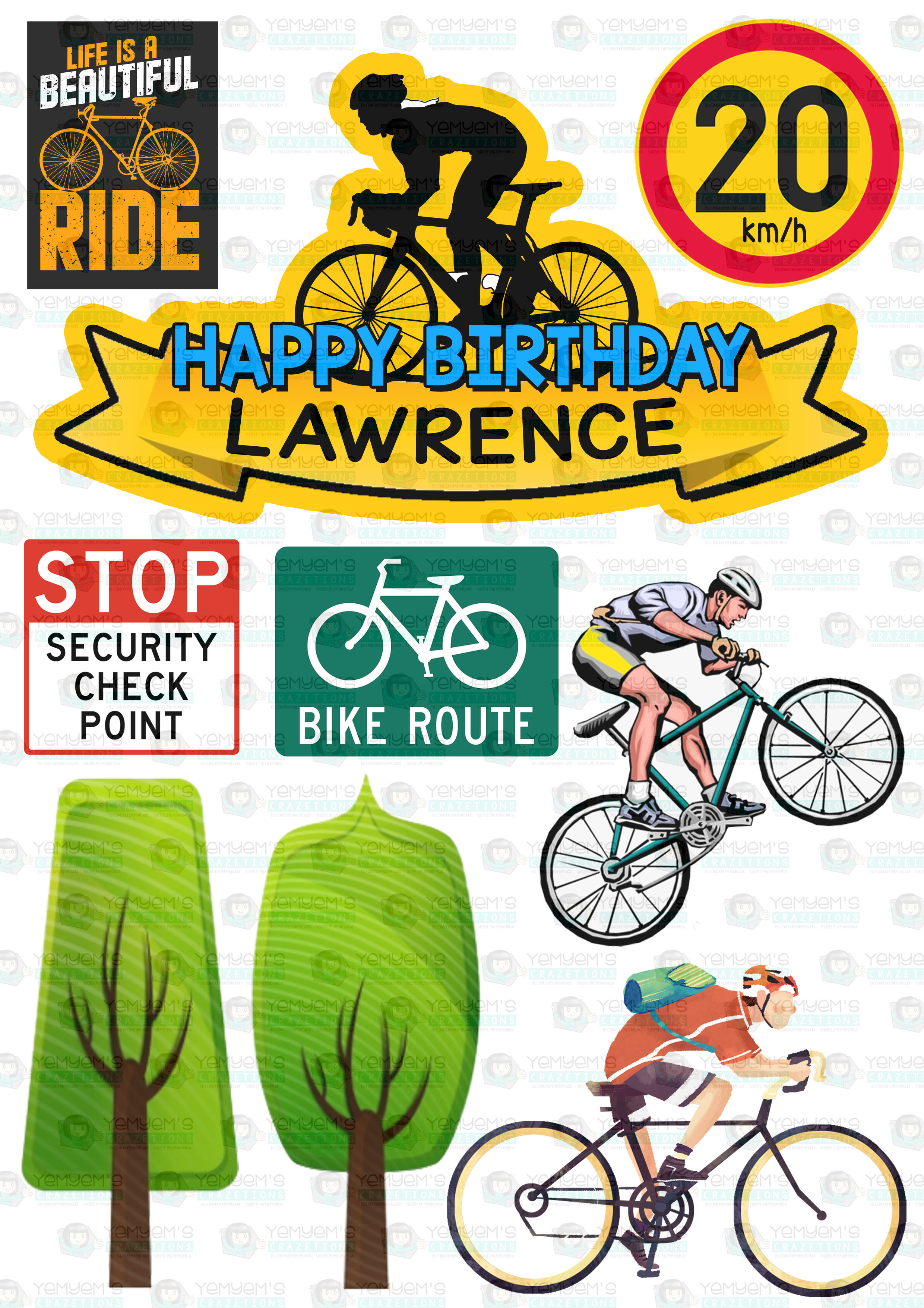 Bicycle 50th Birthday Cake Topper for Man Cycling India  Ubuy