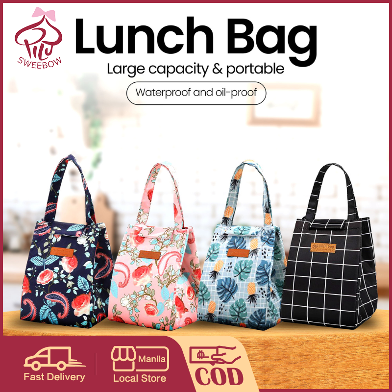 Portable Insulated Lunch Bag with Handles - 