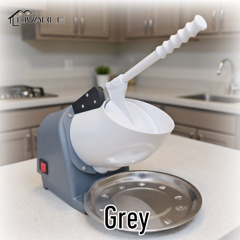 LIVABLE Heavy Duty Ice Crusher Double Cutter Electric Crusher Machine High Efficiency Snow Cone Maker Stainless Steel Ice Crusher - Image 2