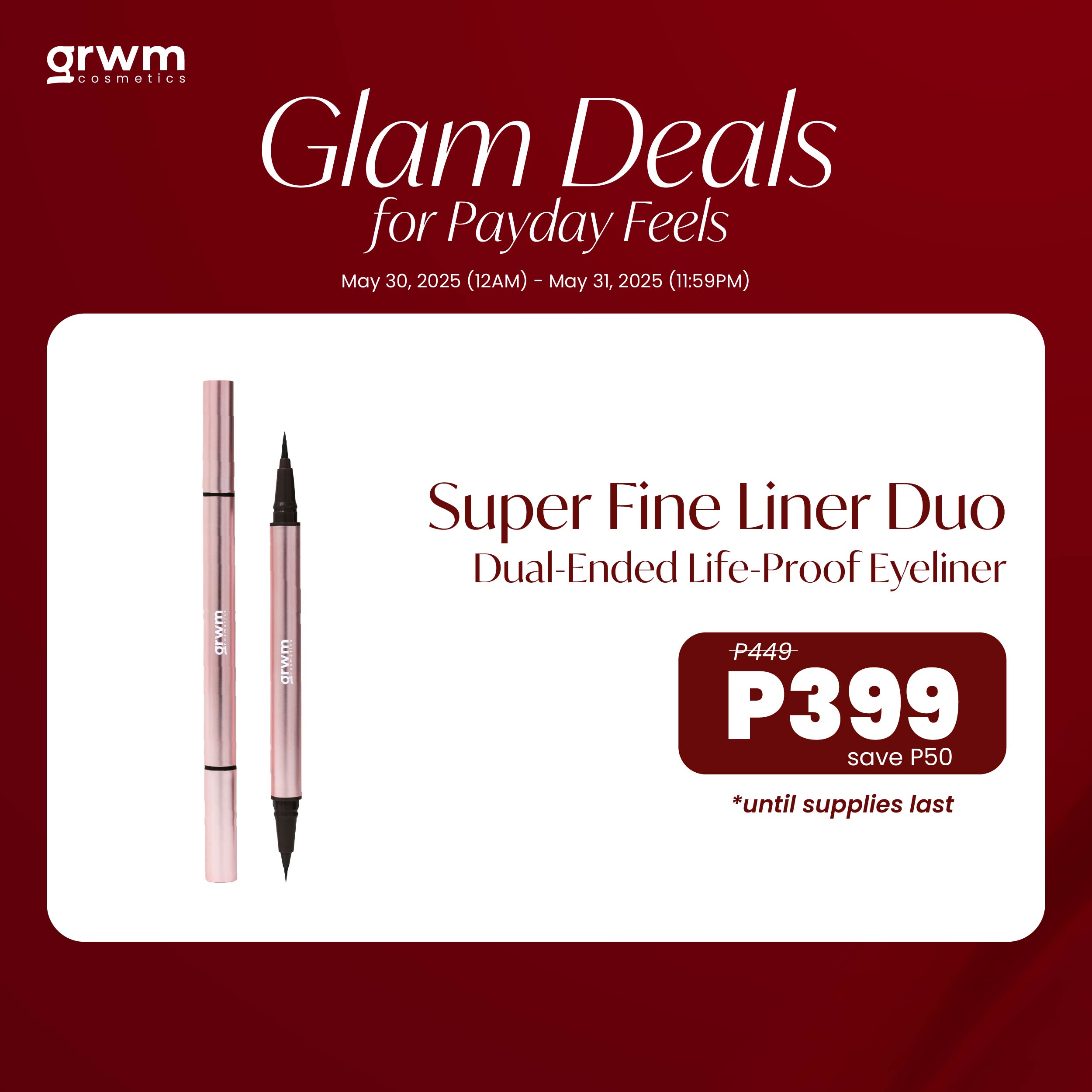 Discount on GRWM Cosmetics  shoes - SKU: GRWM Cosmetics Super Fine Liner Duo - Dual-Ended Life-Proof Eyeliner