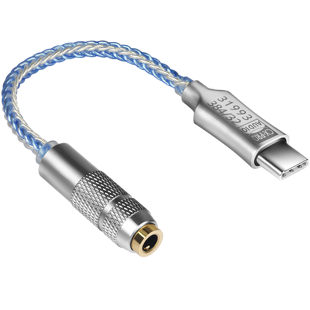 Conexant CX31993 USB Type C Earbuds DAC Headphone Amp Blue with 3.5mm Output SNR128dB PCM compatible for iPhone 15 plus max Android Windows10 phone call