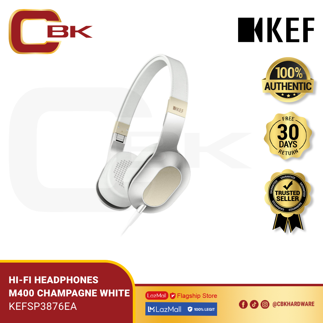 KEF M400 HI-FI On-Ear Headphones (Champagne White)