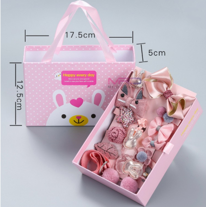 18pcs Kids Hair Accessories With Gift Box Hair Pony Tail Set With