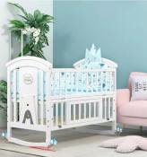 Elegant Duco Finish Baby Crib with Bedding Set