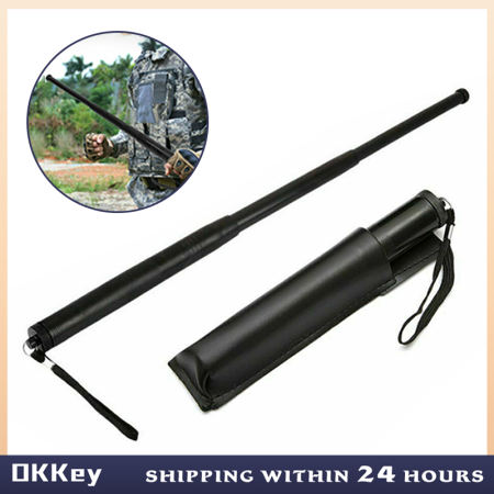 Adjustable Stainless Steel Rod Black Night Stick 19-49cm