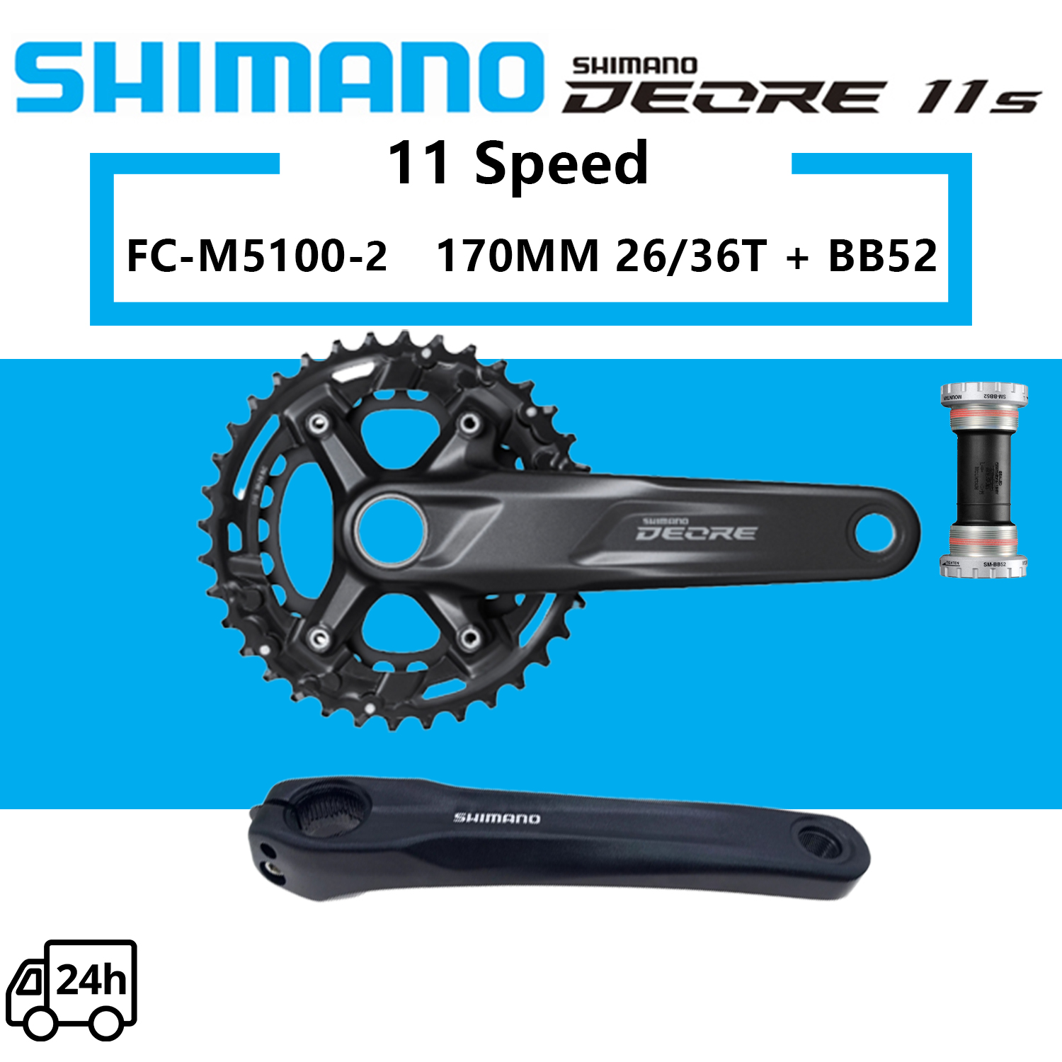 M5100 Acera Crank Shimano Acera FC-MT210 Crankset MTB 2X9 3X9S