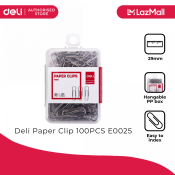 Deli Desktop Supplies Office Consumable Paper Clip 100pcs E0025