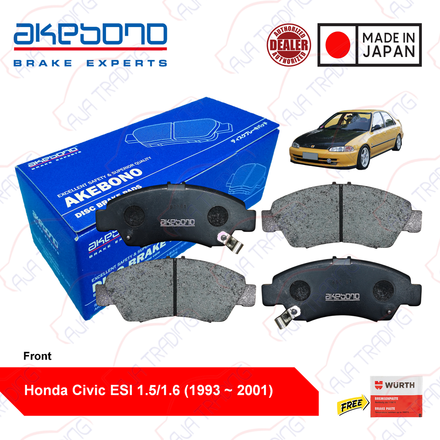 Genuine Akebono Front Brake Pads for Honda Accord