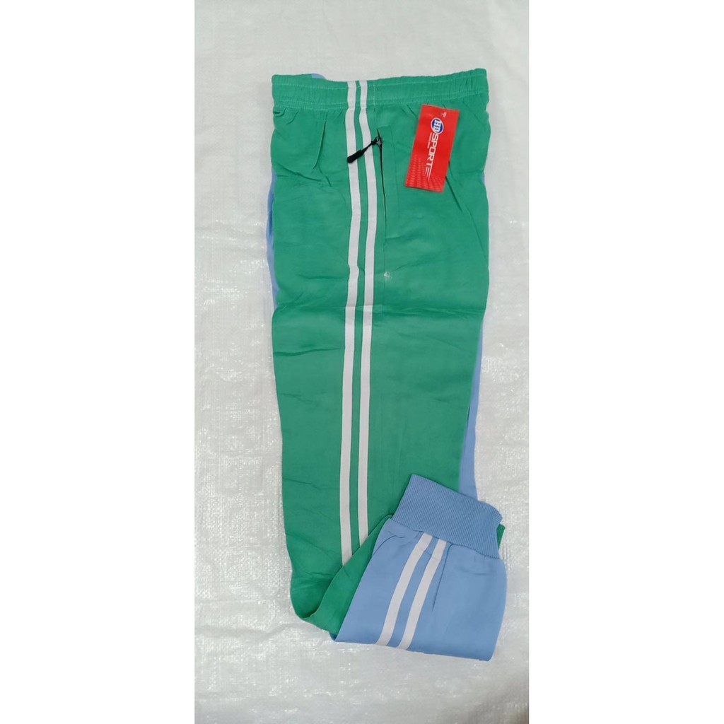 Two Toned Jogger Pants 2 lines With Zipper High Quality Track Pants