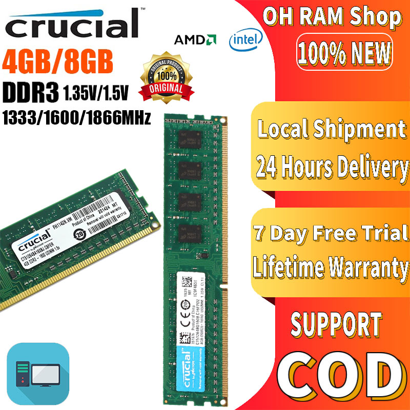 Kingston Hyperx Ddr3 Ram 4Gb/8Gb 1866Mhz 1600Mhz Desktop Memory