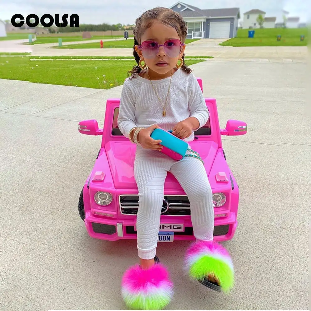 fur sandals for toddlers