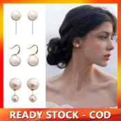 Korean Pearl Stud Earrings - Simple & Elegant Fashion Jewelry