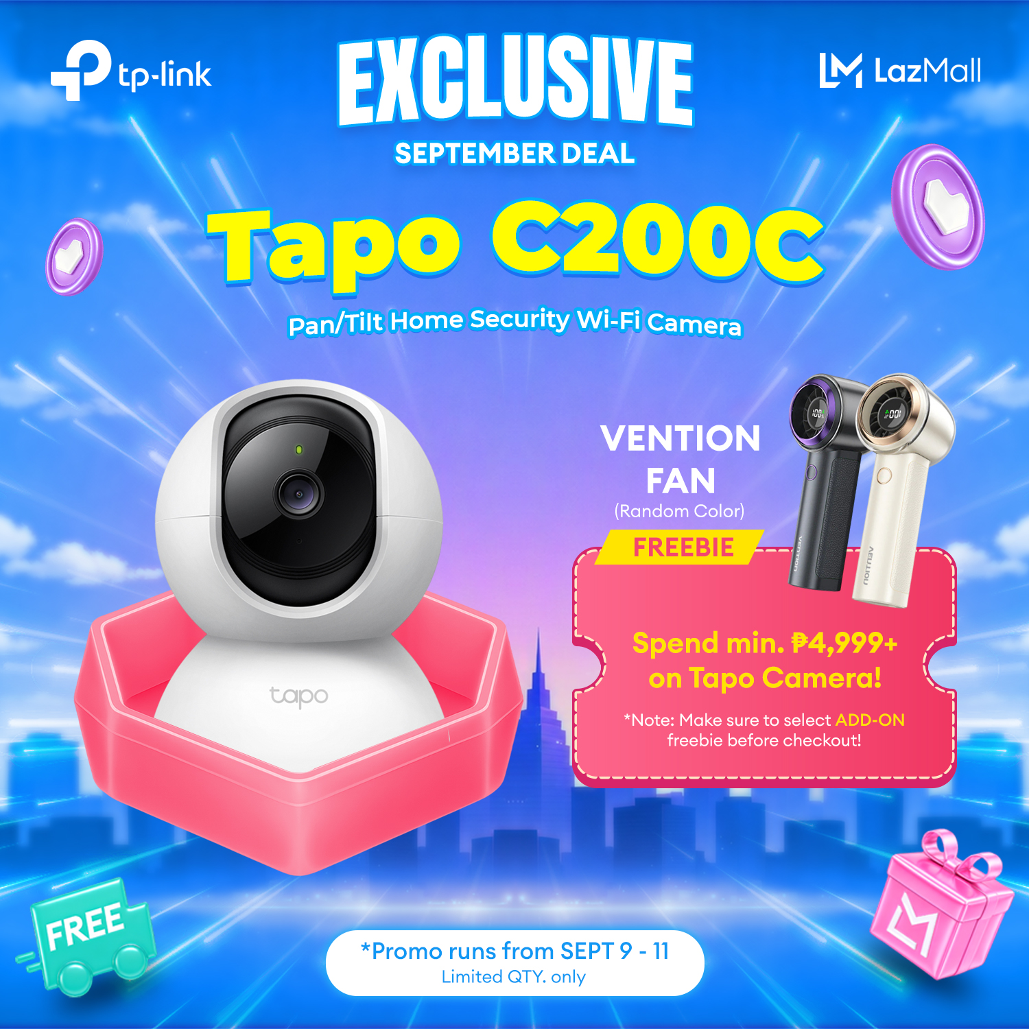 🎖 TP-Link Official Store / Tapo C200C / 1080p Indoor 360 Degrees Pan and Tilt Wireless WiFi IP Security CCTV Sale Hidden Camera Connect to Cellphone Two Way Audio with Mic and Speaker [NO WALL MOUNT INCLUDED]