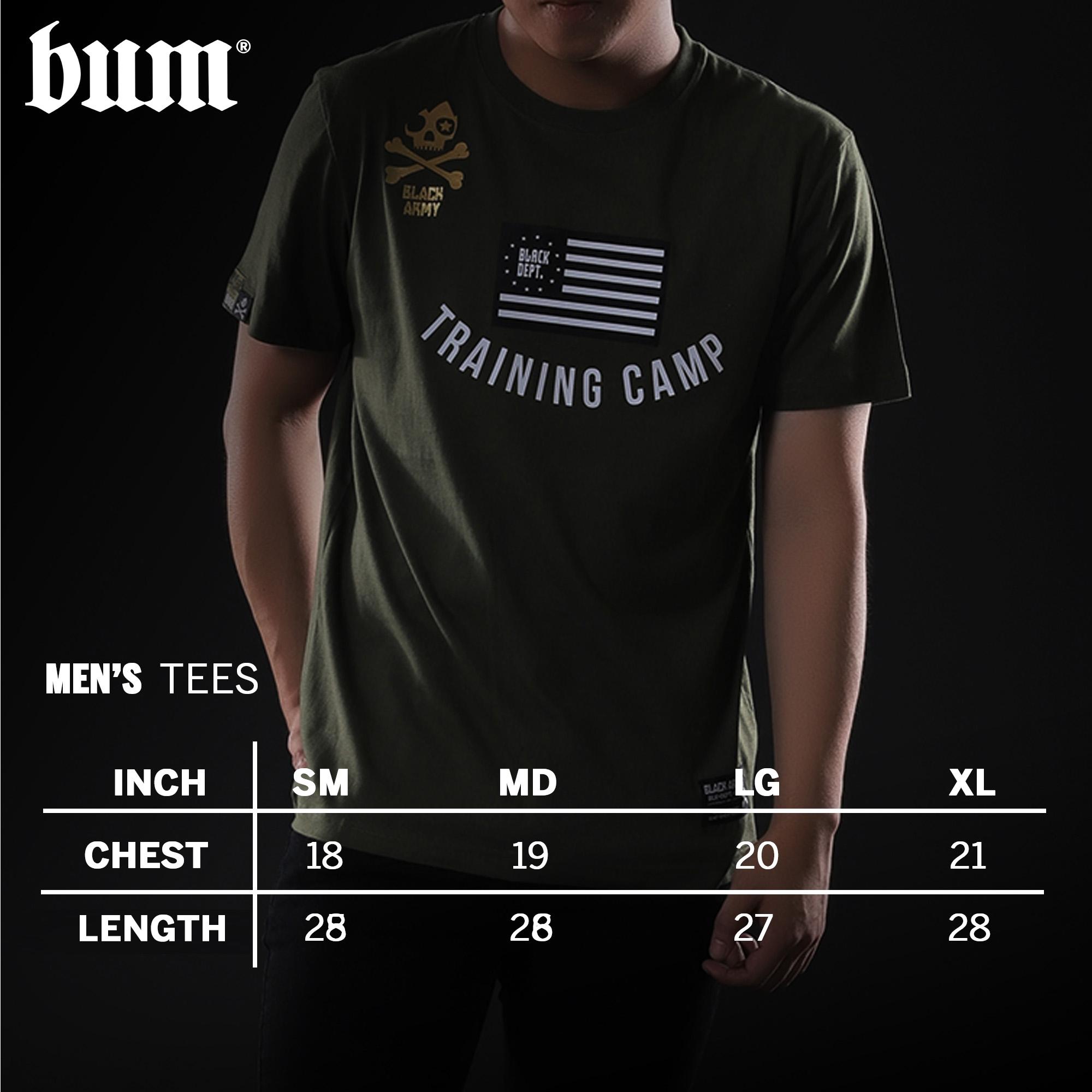 BUM Mens Black Army Logo Tees (Yellow 