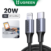 UGREEN MFI PD 20W Fast Charge USB-C to Lightning Cable