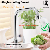 360° Rotating Stainless Steel L-Shaped Kitchen Faucet