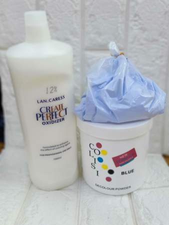 Hair Bleaching Kit: 450g Powder + 1000ml Oxidizing Cream