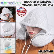 Medicus U-Shape Travel Neck Pillow with Hoodie Support