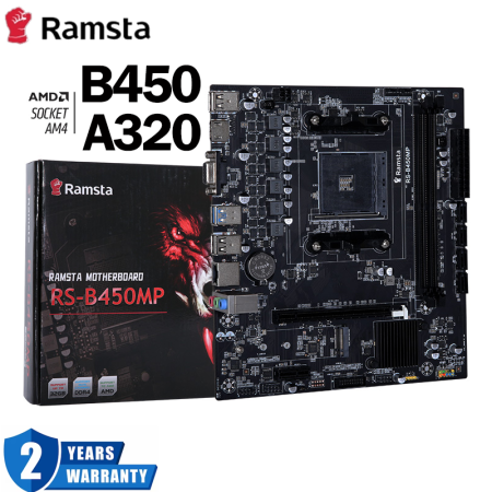 Ramsta A320 ATX Motherboard for AMD AM4 and Ryzen 3