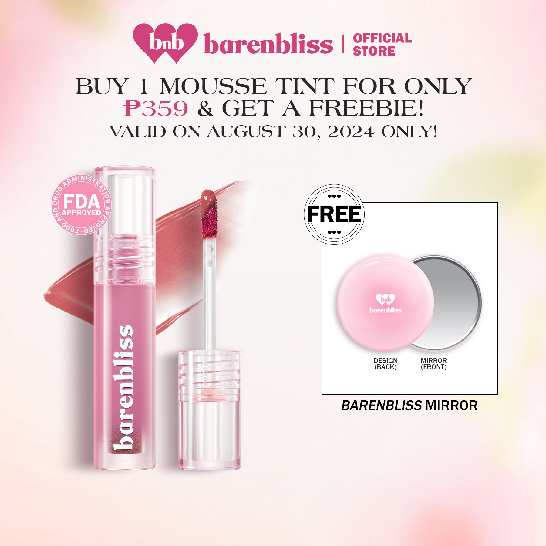 Discount on Barenbliss  shoes - SKU: [8.30] [FREE MIRROR] barenbliss BNB Apple Makes Adorable Mousse Tint Satin Finish Korean Lip Cream |