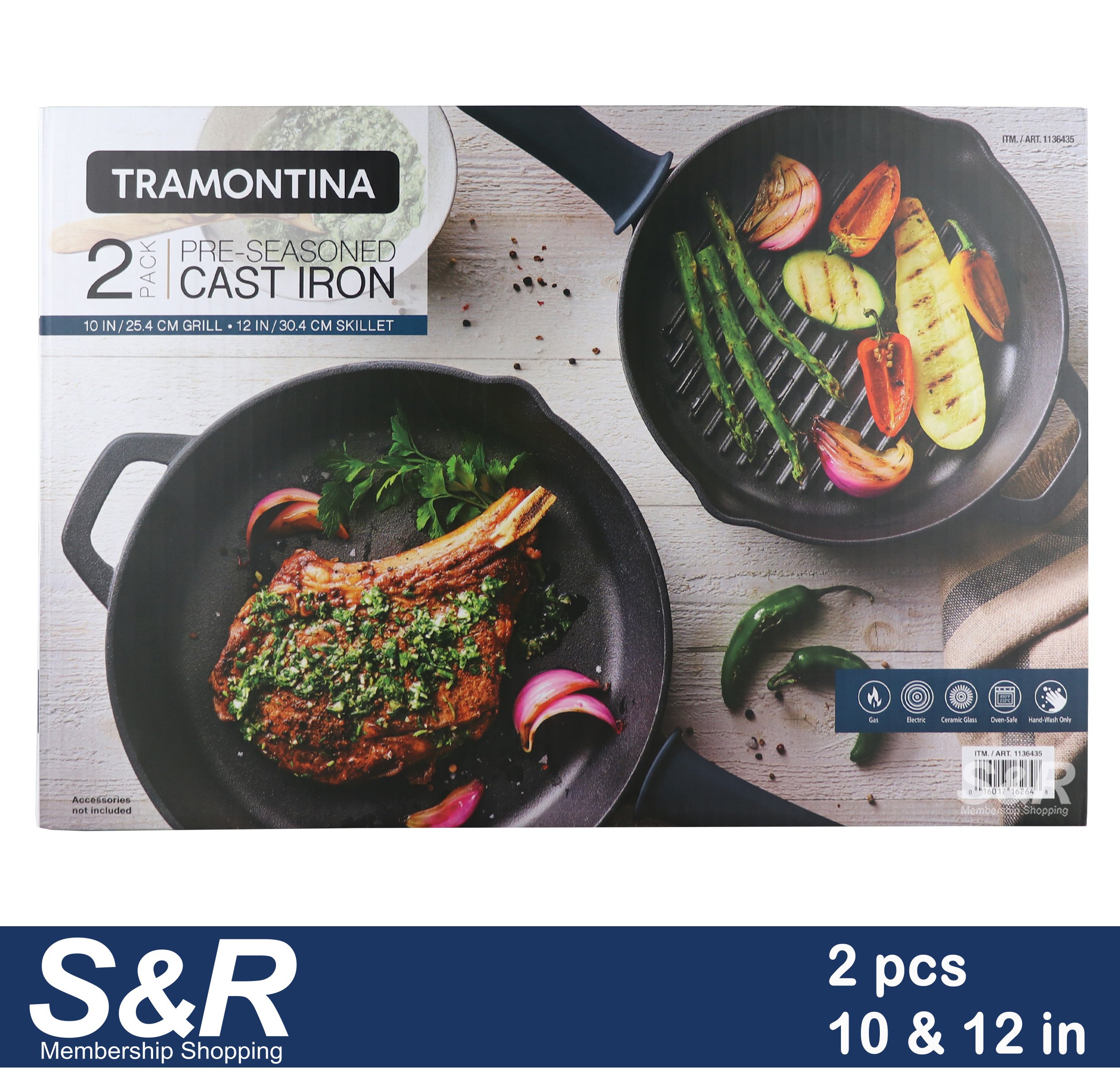 Tramontina 12.5 Covered Seasoned Cast Iron Skillet