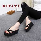 MITATA 2.7 INCH WEDGE FLIP FLOPS WOMEN PLATFORM SLIPPERS