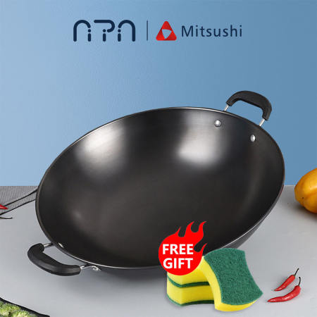 Nipiin Double Ear Cast Iron Non-Stick Wok