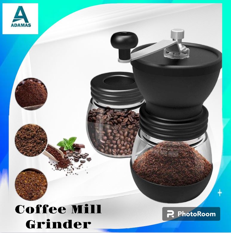 ADAMAS Ceramic Burr Coffee Grinder with Glass Jars