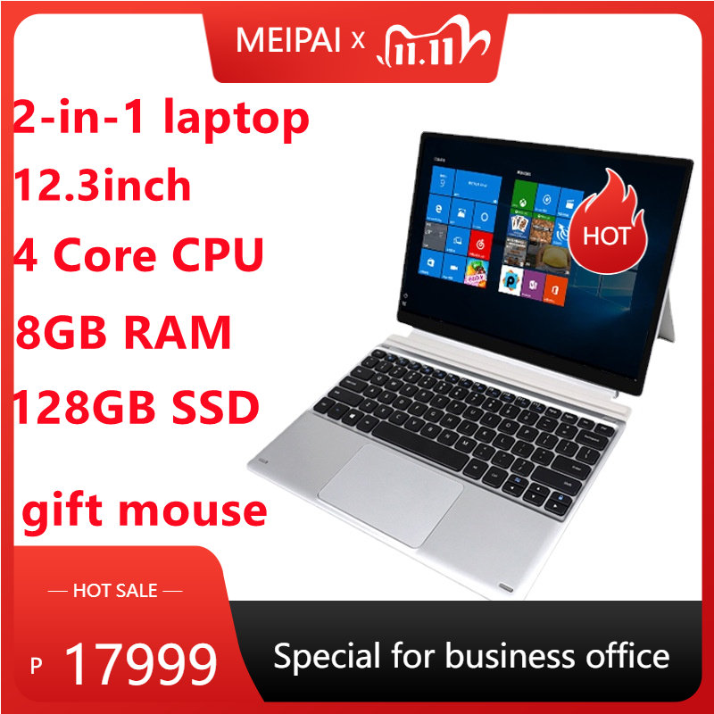 Lazada Philippines - [2-in-1 Laptop] Intel Quad-core J4125 8GB RAM 128GB SSD Dual Camera 12.3-inch IPS Screen Win10 Latest Version (keyboard Can Be Removed)