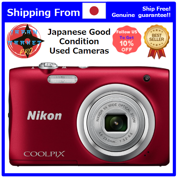 Nikon digital camera COOLPIX A100 5x optical 20,050,000 pixels Red A100RD