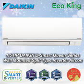 Daikin 1.5hp Inverter Split Aircon - D-Smart Queen Series