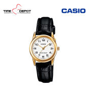 Casio LTP-V001GL-7BUDF Black Leather Strap Watch For Women