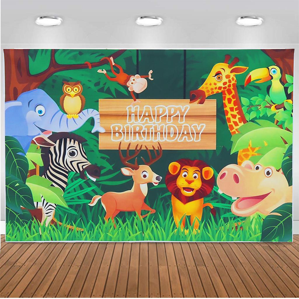 150x100cm Jungle Safari Party Backdrop Cloth Photography Background For  Wild Animal Theme Birthday Party Decorations | Lazada