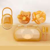 Portable Baby Pacifier Set with Anti-drop Chain and Teether