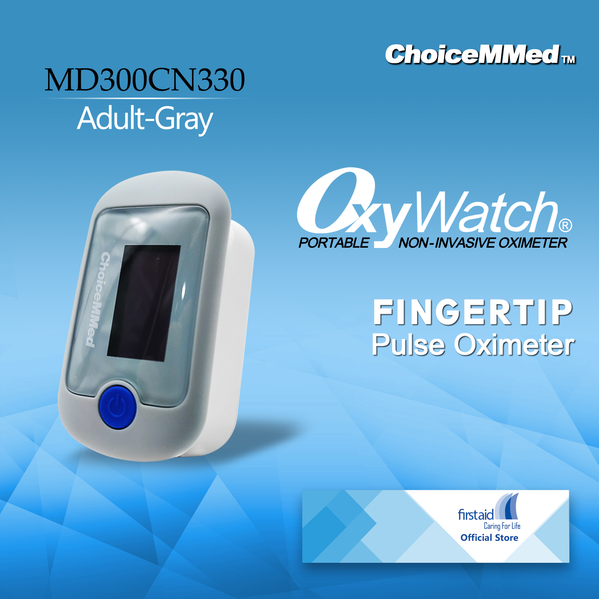 ChoiceMMed Pulse Oximeter Gray for Adult