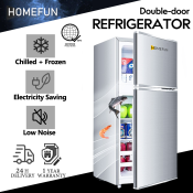HOMEFUN Mini Inverter Refrigerator with Freezer - Save Electricity