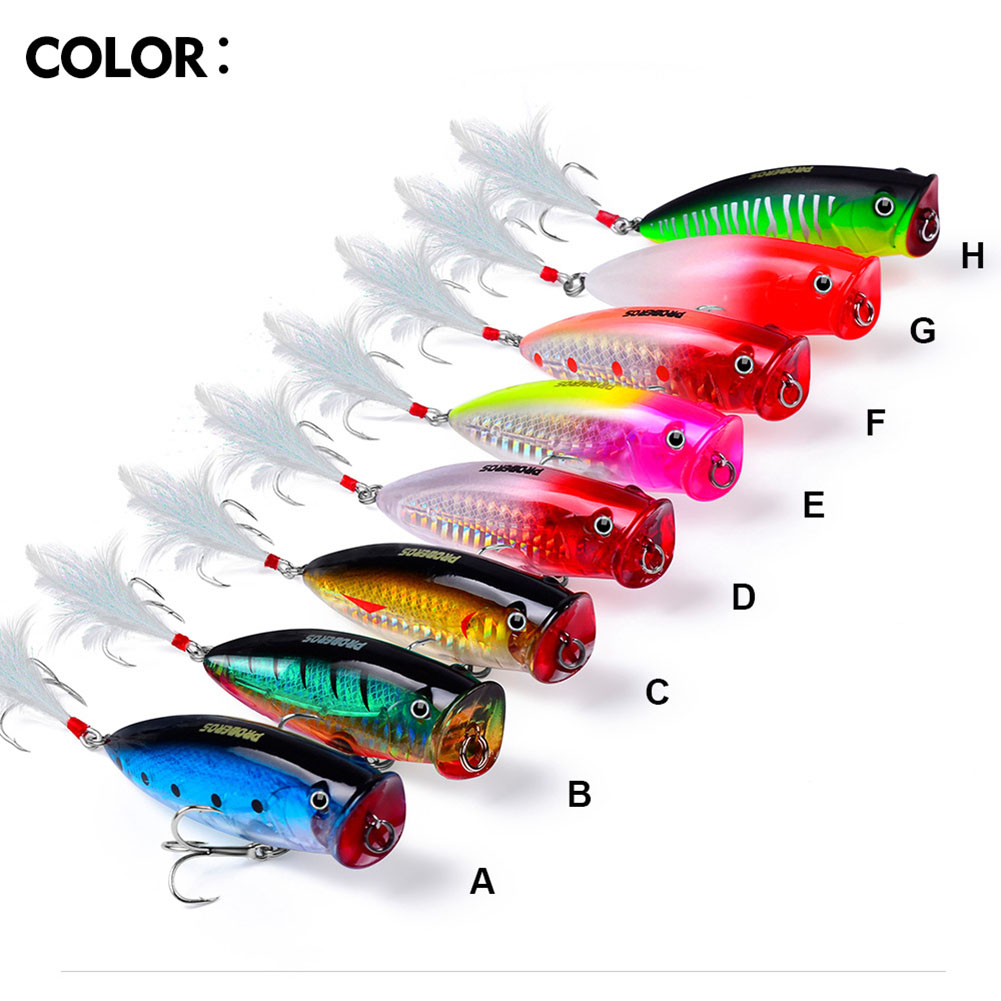 7.5cm 19g Hard Popper Fishing Lure with Feather - China Popper