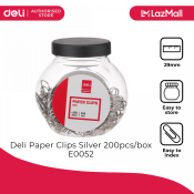 Deli Paper Clips Silver 200pcs/box E0052