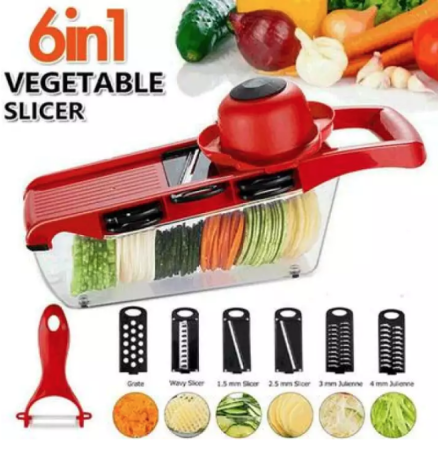 6in1 Veg Grater Cutter Slicer Set with Storage Box 