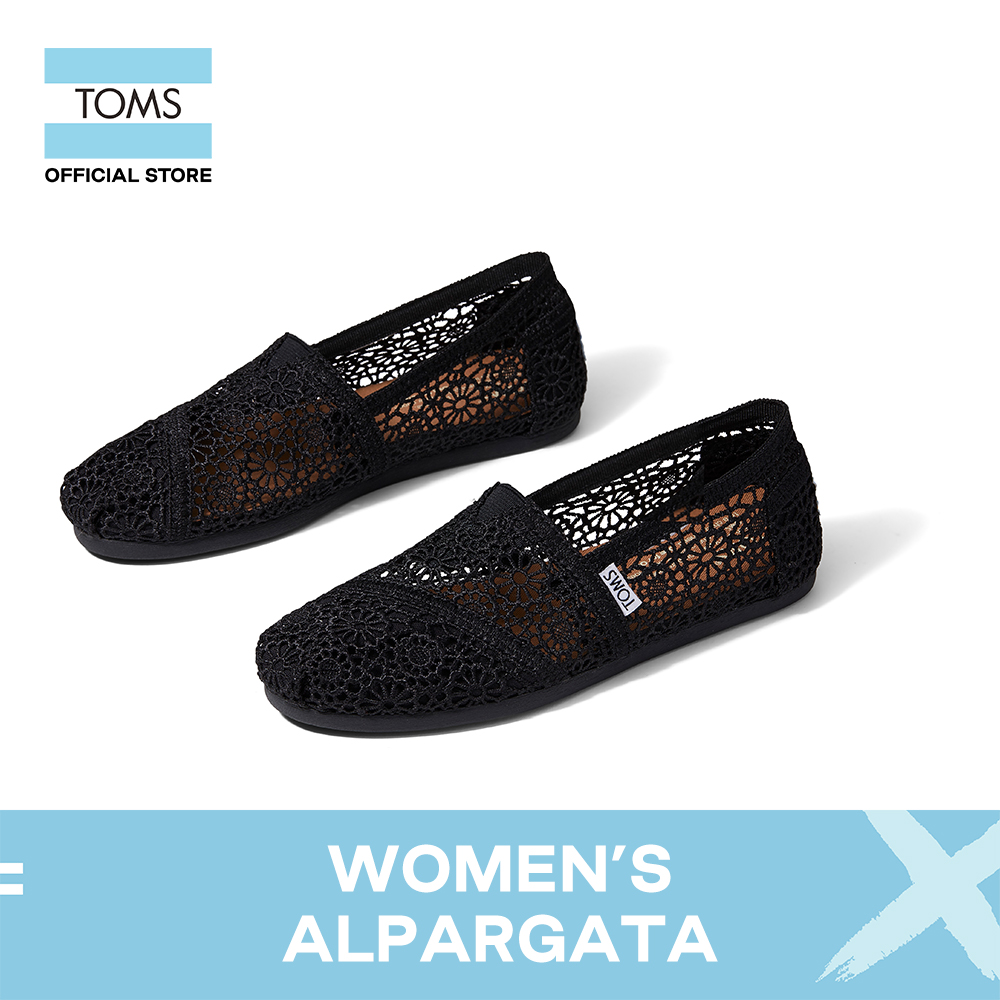 toms moroccan crochet black