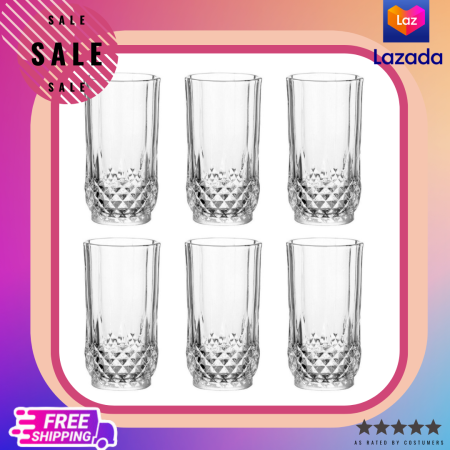 Diamond Cut Crystal Coffee Glasses - Set of 6