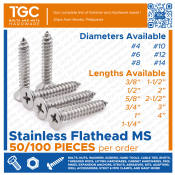 Stainless Flat Head Metal Screws - 100/50PCS Set