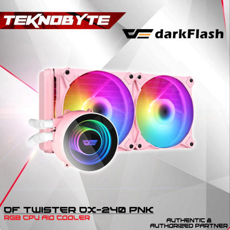 darkFlash Twister DX-240 Pink ARGB AIO Liquid CPU Cooler